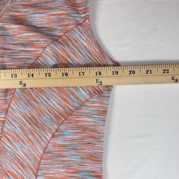 Title Nine Dress Sz L Coral Peach Blue Print Athletic Cap Slv Outdoors Pocket - Picture 6 of 12